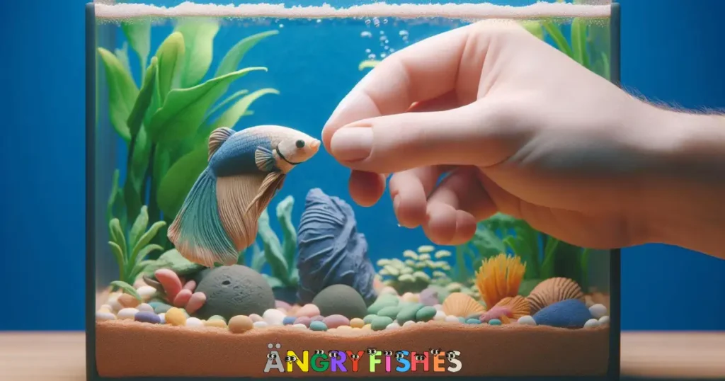 feed your betta fish with hands